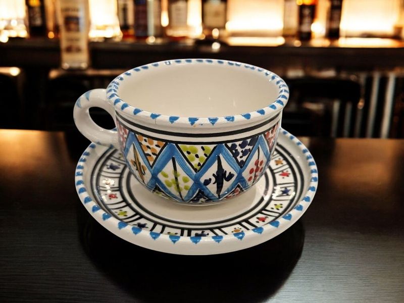 TAZZA E SOTTOTAZZA  LUISA ARABESQUE TURCHESE