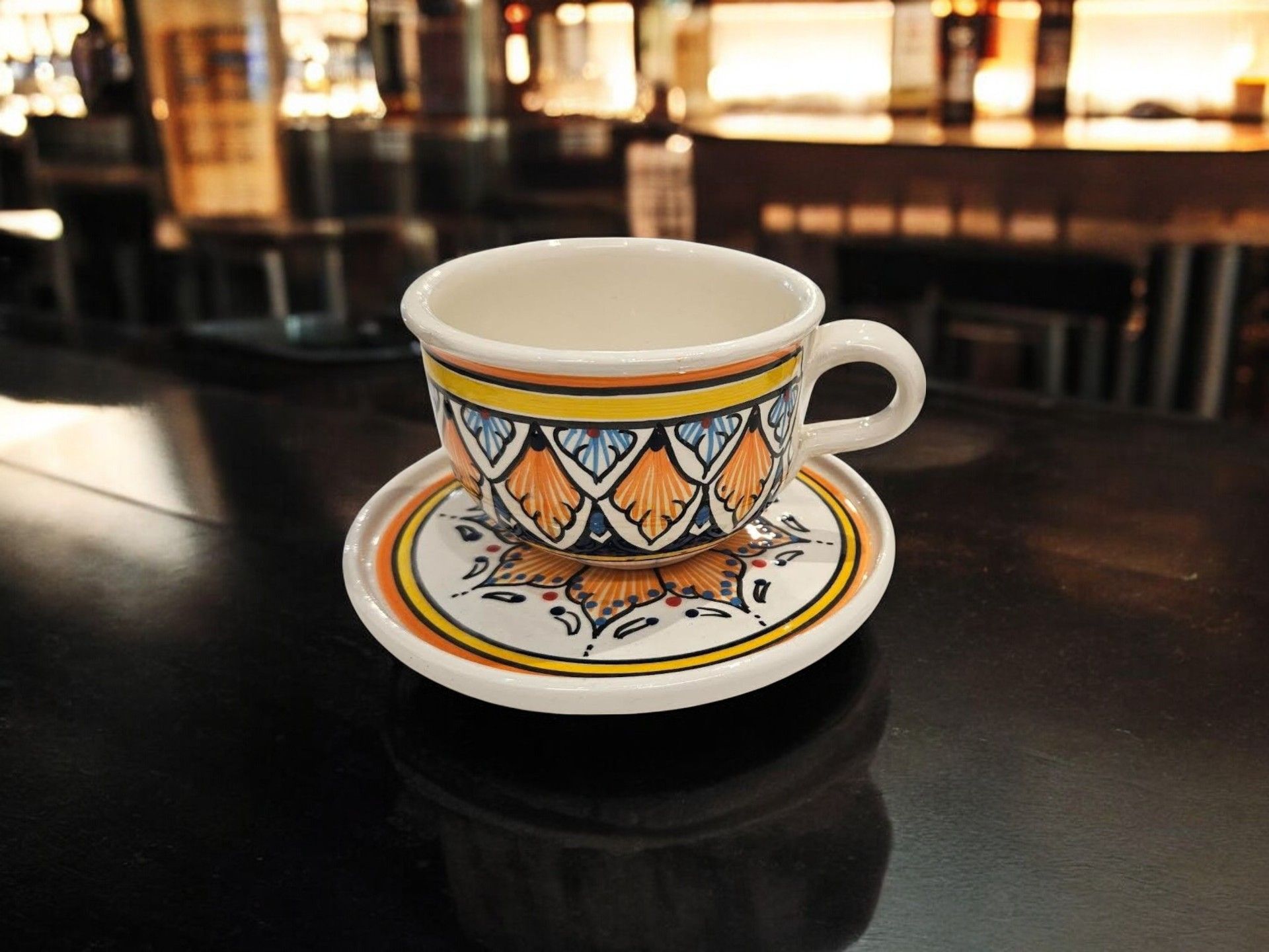 SET TAZZA E PIATTINO - ORANGE-SUN