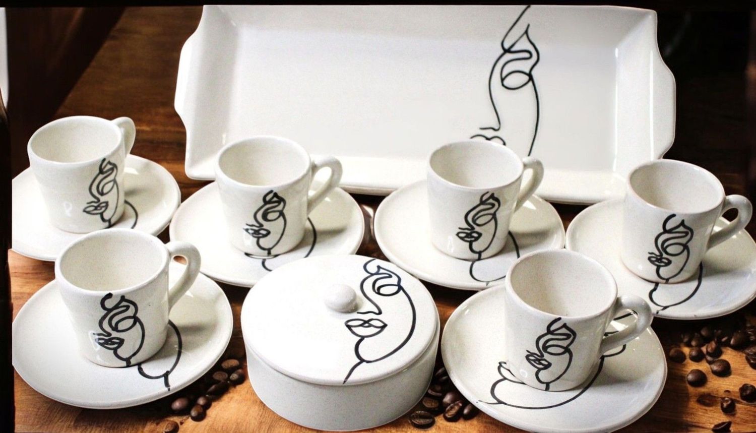 Servizio caffè Face Art 15 pezzi