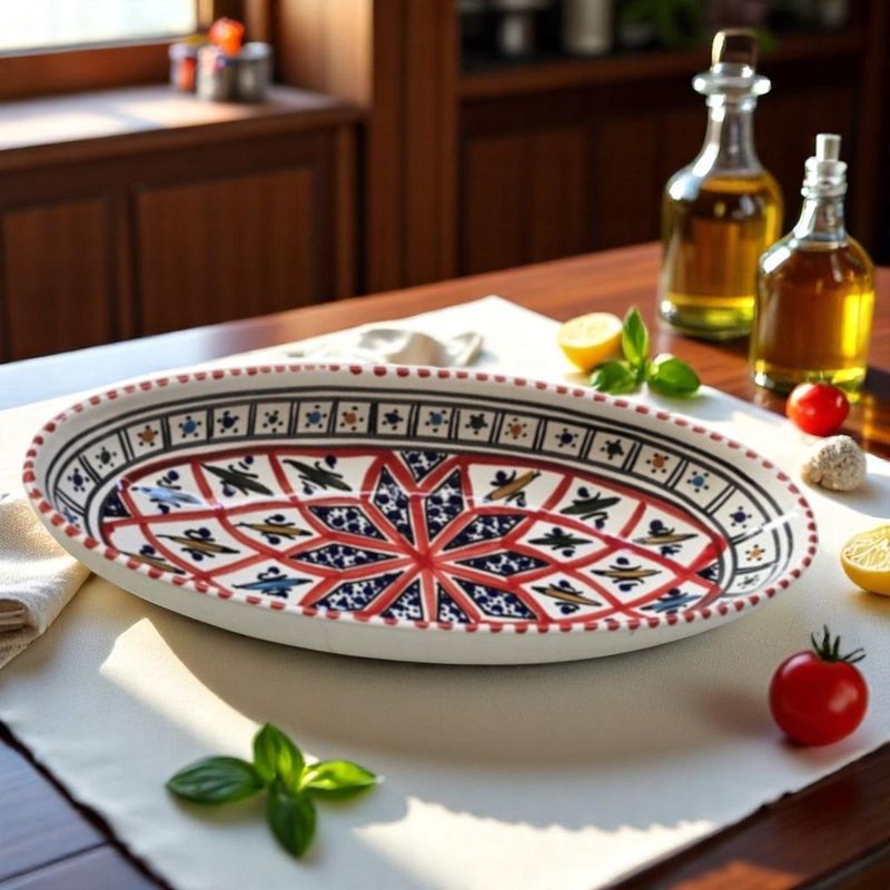 INSALATIERA OVALE ARABESQUE ROSSO 30 CM