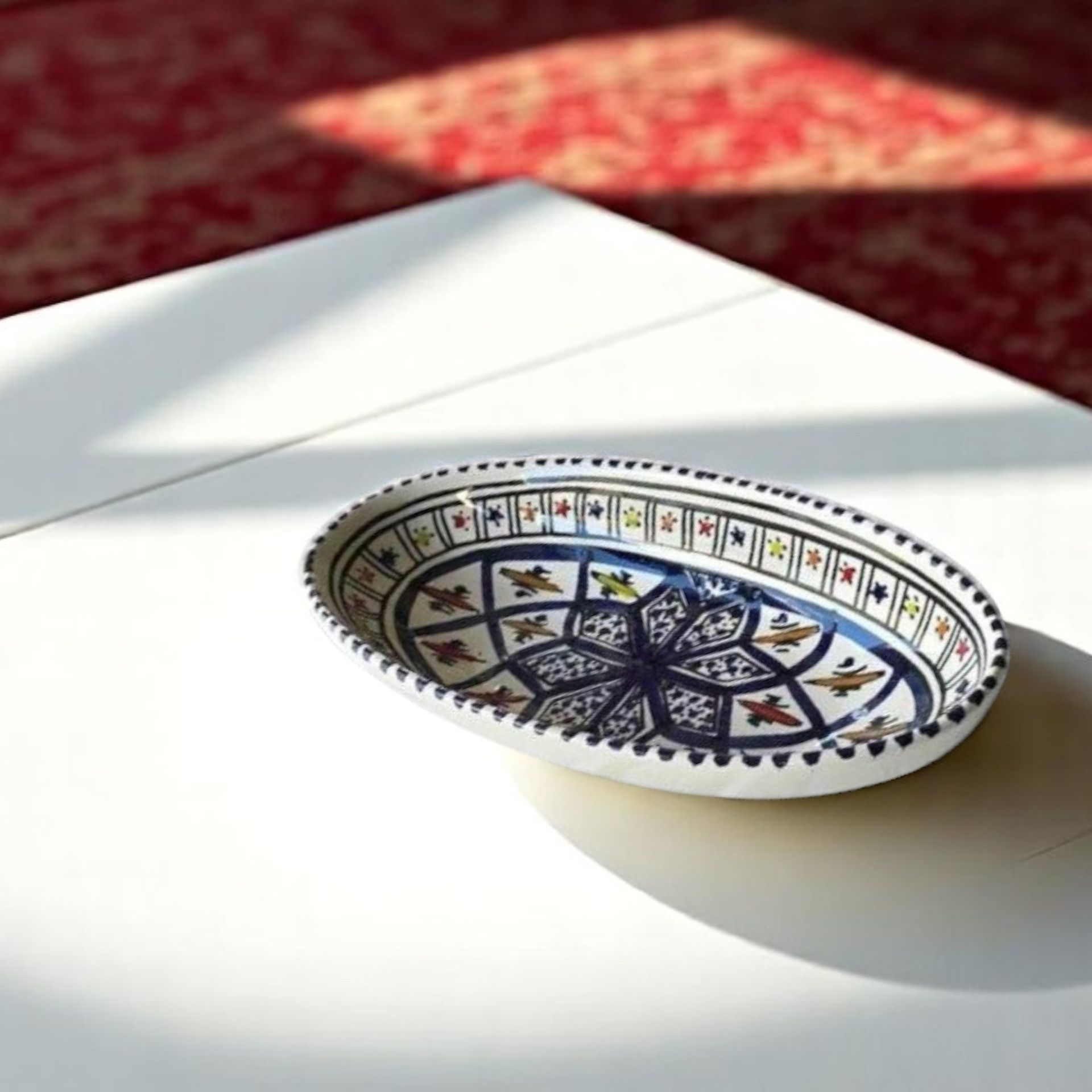 INSALATIERA  OVALE ARABESQUE BLU 10CM