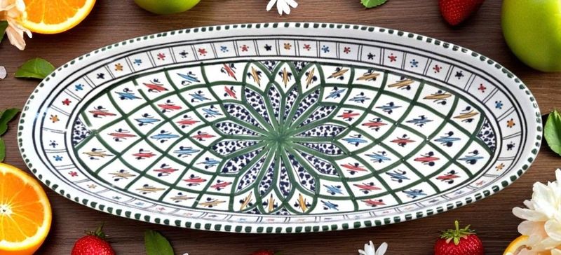 INSALATIERA OVALE ARABESQUE VERDE 40 CM