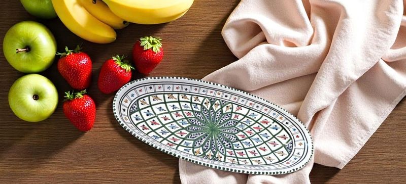 INSALATIERA OVALE ARABESQUE VERDE 20 CM