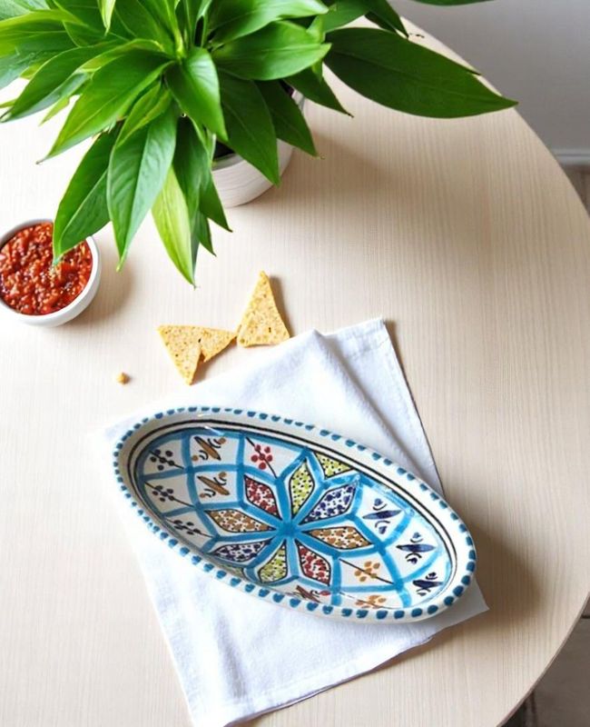 INSALATIERA OVALE ARABESQUE TURCHESE 10 CM