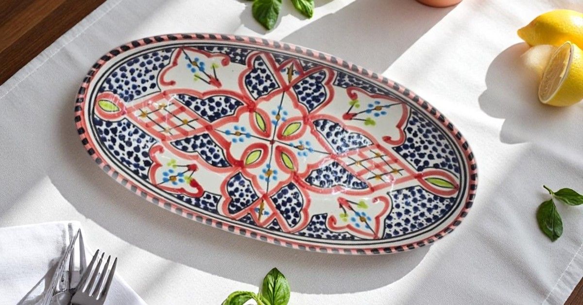 Piatto da portata ovale artigianale 