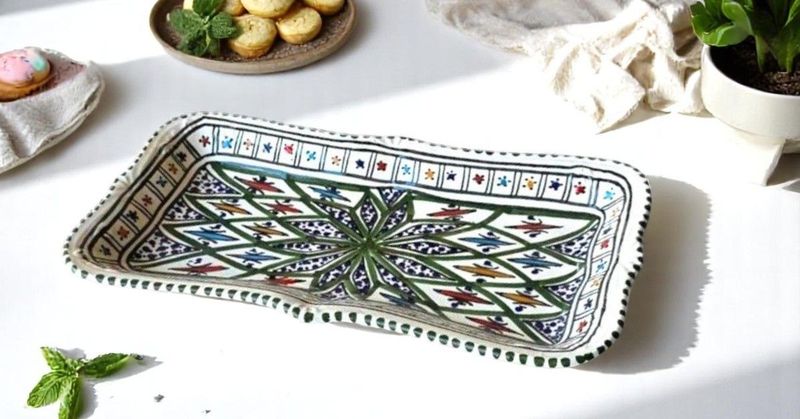 VASSOIO DA PASTICCINI - ARABESQUE VERDE 27CM
