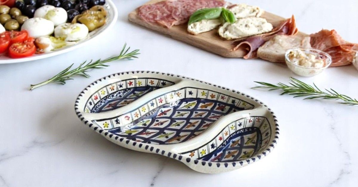 ANTIPASTIERA AP - OVALE ARABESQUE BLU
