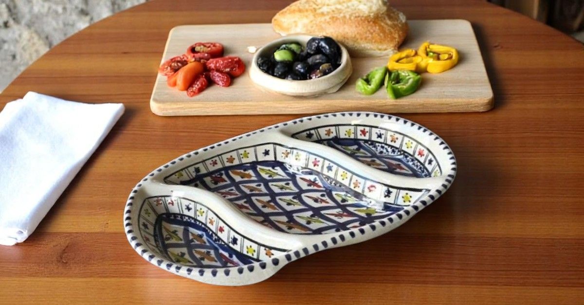 ANTIPASTIERA AP - OVALE ARABESQUE BLU