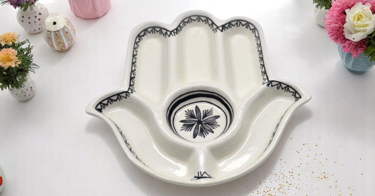 ANTIPASTIERA MANO DI FATIMA ORIENTAL BLACK