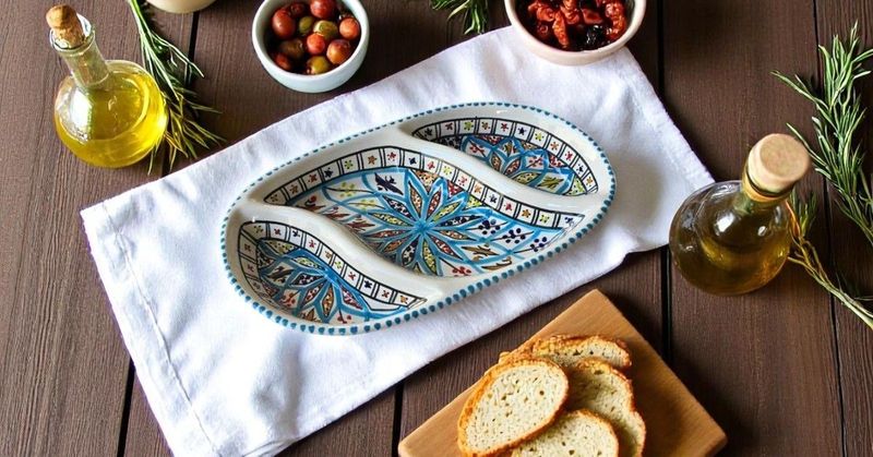ANTIPASTIERA AP - OVALE ARABESQUE TURCHESE