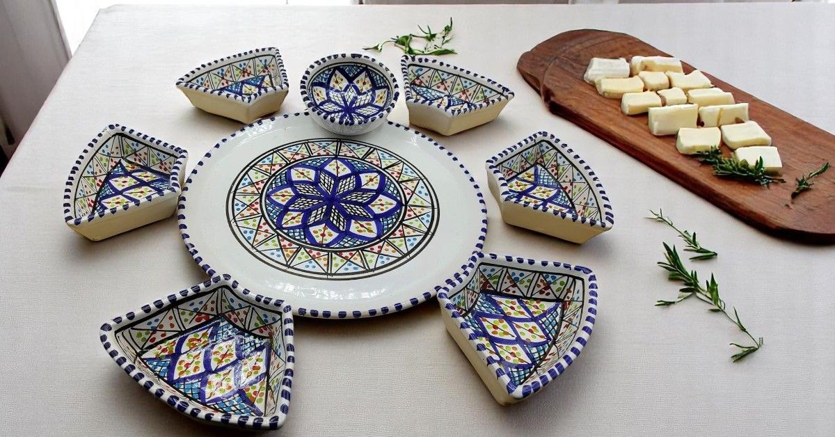 Antipastiera Tonda in Ceramica COLORE BLU