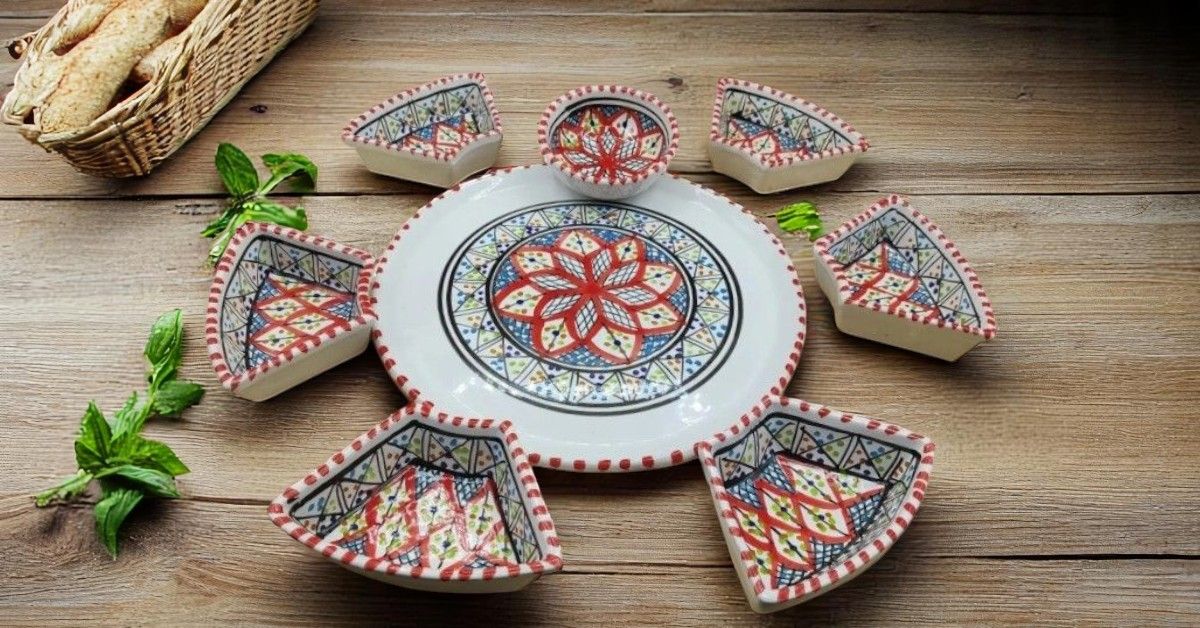 Antipastiera Tonda in Ceramica COLORE ROSSO