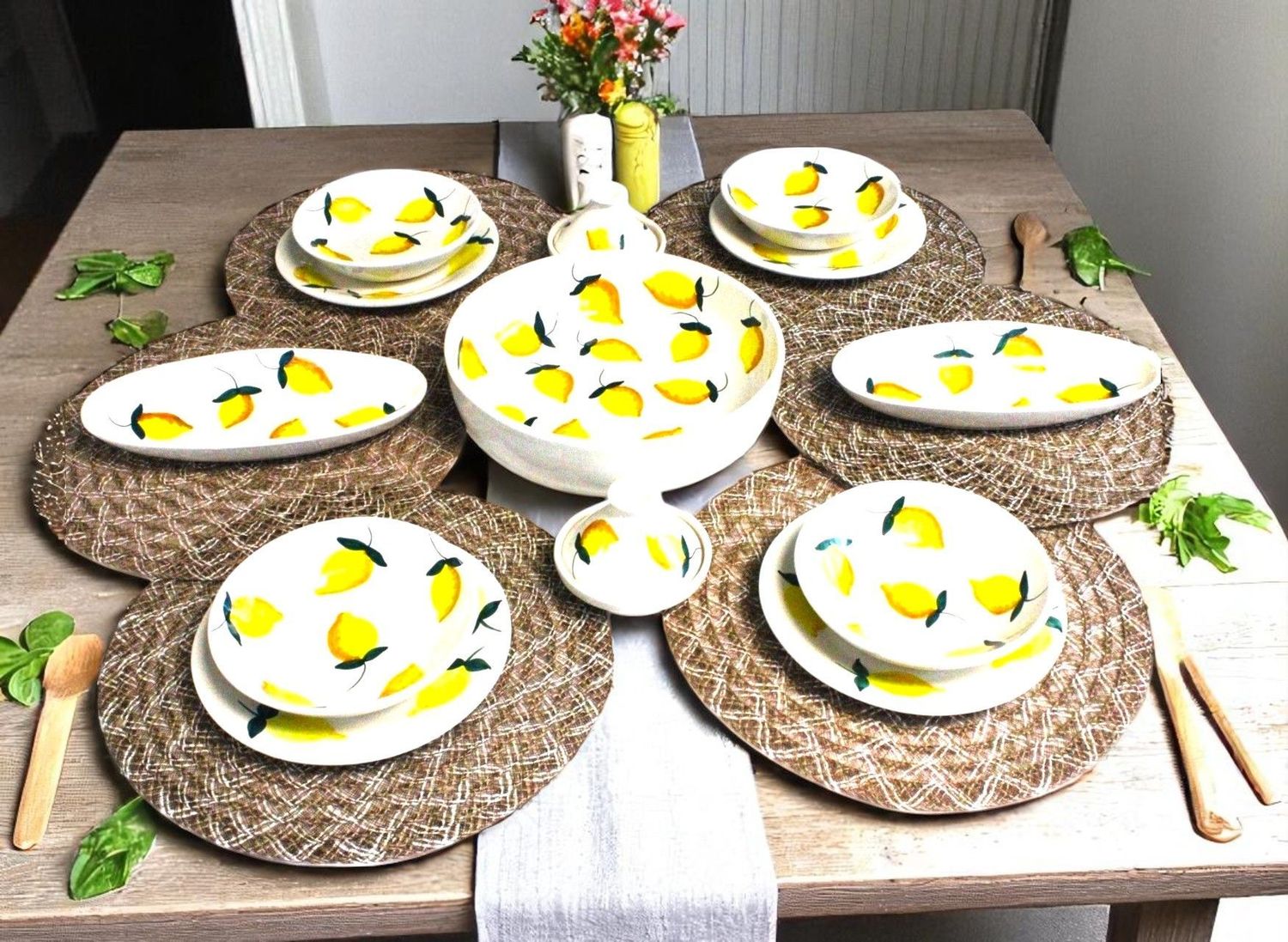 Set da tavola - 15 Pezzi- Modello - Limone