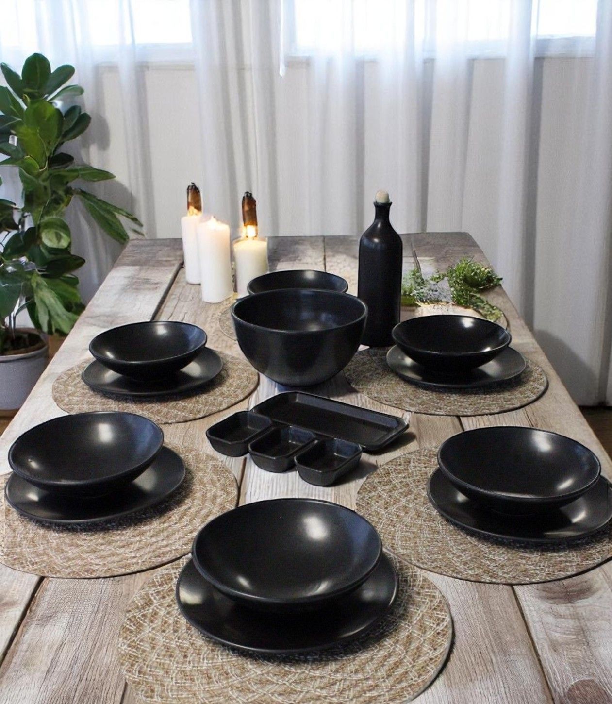 Set da tavola l'ambra nera 18pz