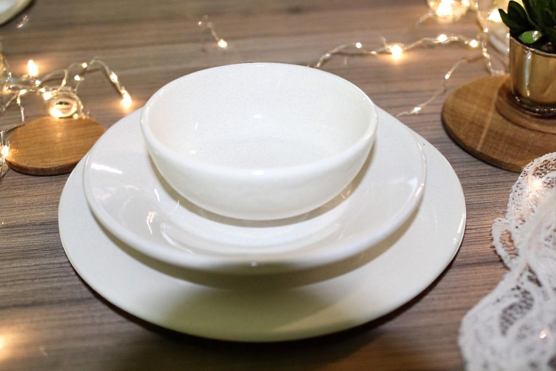 Set  da tavola 20 pz -  fior di latte /  uni-crème