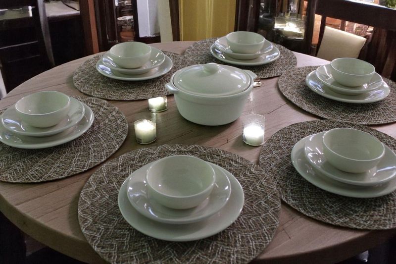 Set  da tavola 20 pz -  fior di latte /  uni-crème