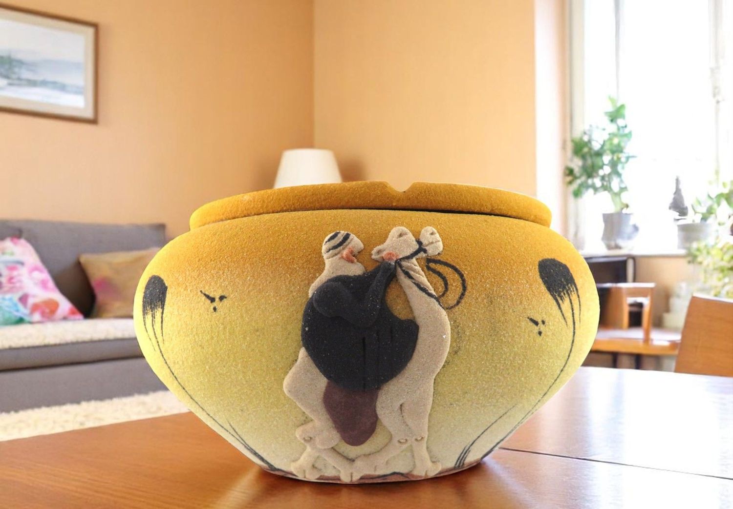 posacenere decorativo sabbia - giallo  20 cm
