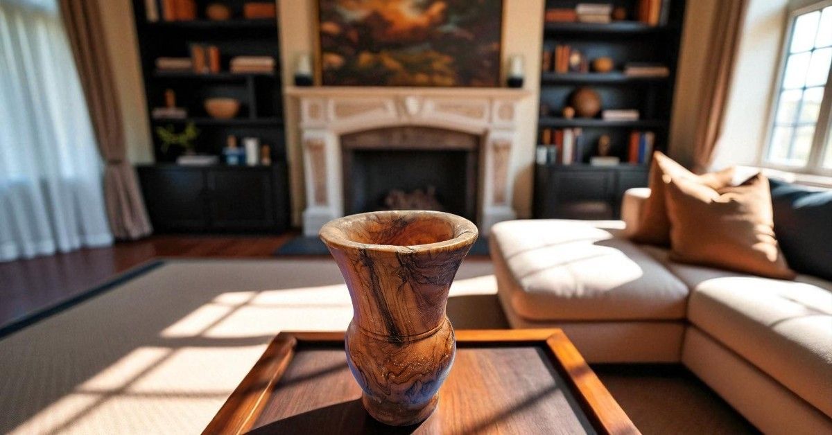 VASO - BOHO GM -  IN LEGNO D'ULIVO