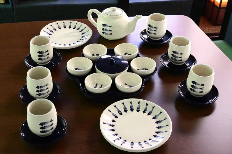 Set Fish da colazione 25 pz - blu e bianco