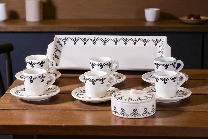 Set Espresso Artigianale in Ceramica - Collezione Set Espresso Artigianale in Ceramica - Collezione "Amazigh"