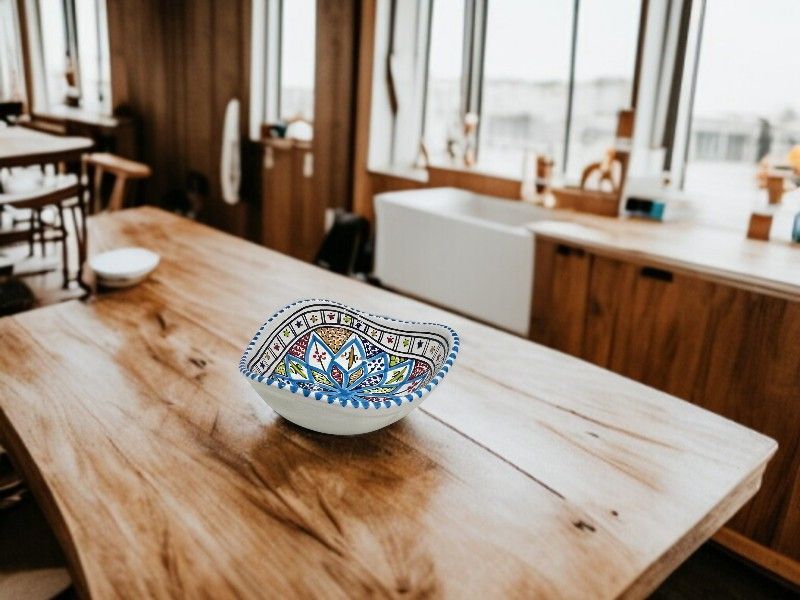 Coppetta Arabesque Turchese Artigianale - Ciotola in Ceramica a Forma di Carciofo Ø 15 cm Coppetta Arabesque Turchese Artigianale - Ciotola in Ceramica a Forma di Carciofo Ø 15 cm