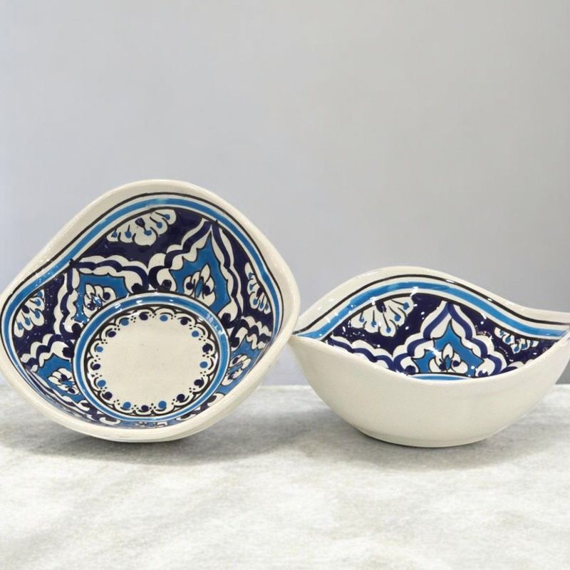 Coppetta Azzurra Artigianale - Ciotola in Ceramica a Forma di Carciofo Ø 15 cm Coppetta Azzurra Artigianale - Ciotola in Ceramica a Forma di Carciofo Ø 15 cm