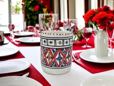 Bicchiere in Ceramica Artigianale | Arabesque Rosso