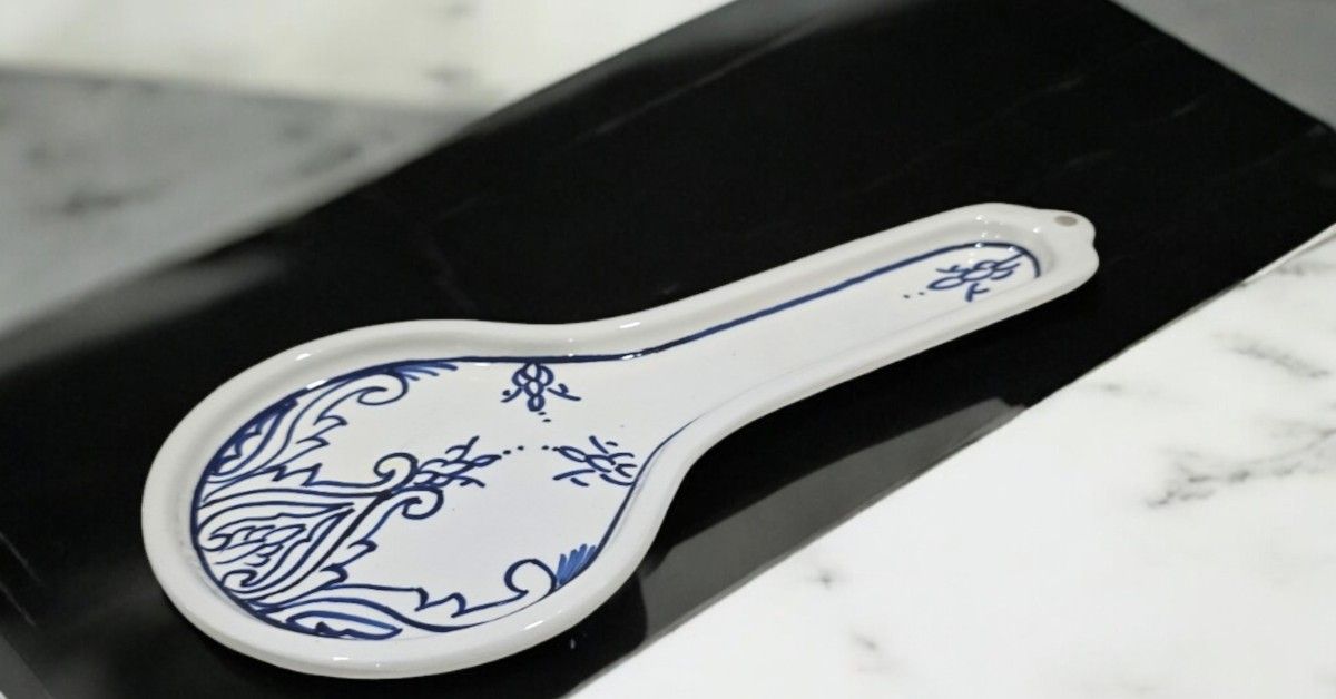 Poggiamestolo da Cucina in Ceramica Dipinta a Mano 