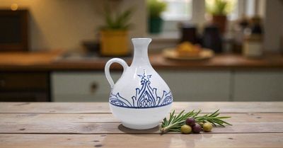 Oliera Artigianale in Ceramica Fechka Modello Blue and White Oliera Artigianale in Ceramica Fechka Modello Blue and White