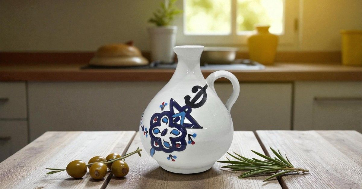 Oliera Artigianale in Ceramica Fechka Modello Khlela