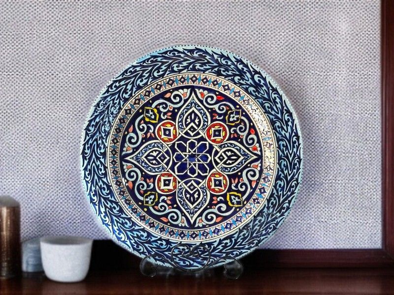 Piatto Decorativo in Ceramica Artigianale Piatto Decorativo in Ceramica Artigianale "Stella Dell'Andalusia Blu" (45 cm)