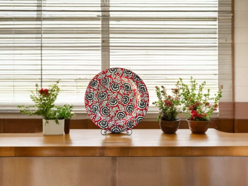 Piatto Decorativo in Ceramica Artigianale, Dipinto a Mano - 