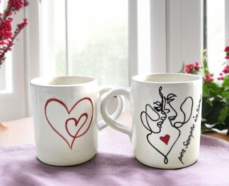 Tazza Mug in Ceramica Fatta a Mano "Per Sempre Insieme" - Regalo Romantico
