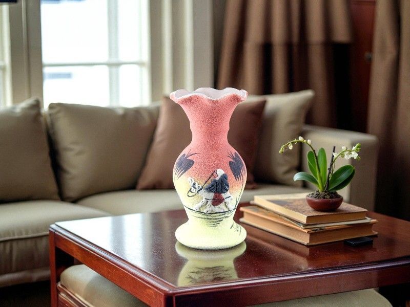 VASO GAROFANO ROSSO IN CERAMICA E SABBIA