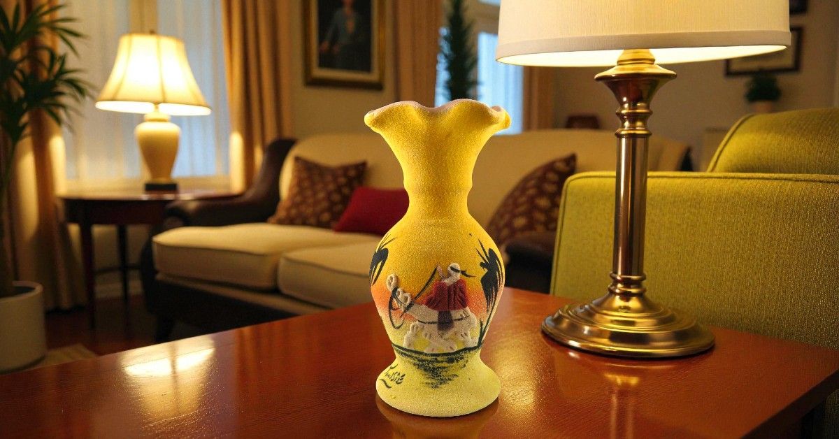 VASO GAROFANO GIALLO IN CERAMICA E SABBIA