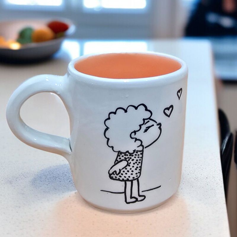 Tazza Mug in Ceramica Fatta a Mano "Pink Girl