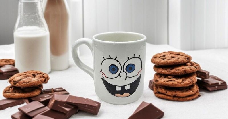 Tazza Mug in Ceramica Fatta a Mano "Spugna Felice"