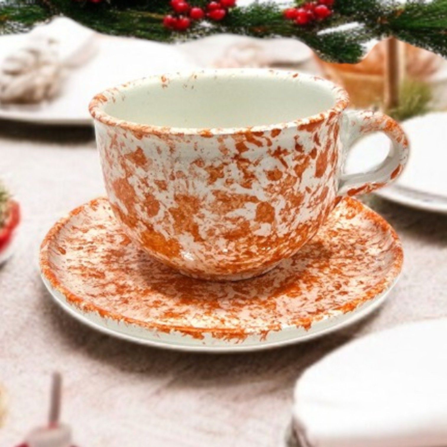 Set Tazza e Piattino Artigianale 