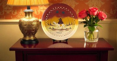 TEPSI DECORATIVO - SAHARA  ROSSO IN CERAMICA E SABBIA