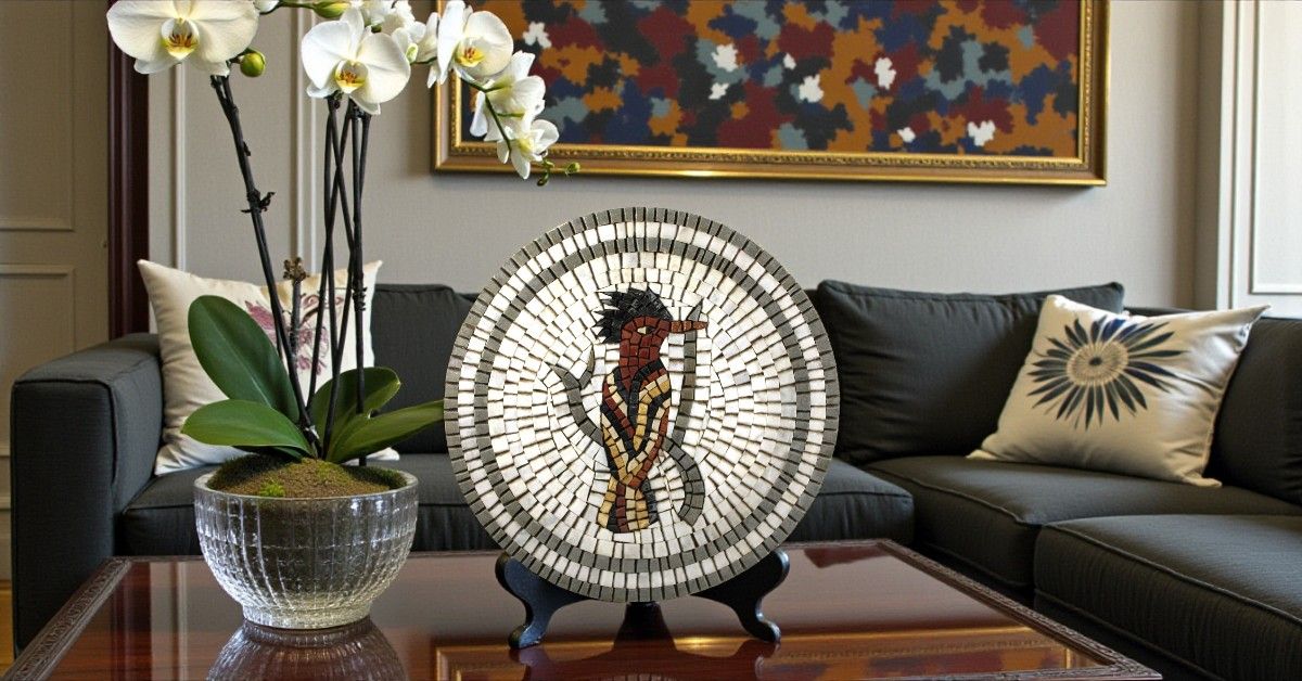 PEZZO UNICO - MOSAICO ARTISTICO IN MARMO - PICCHIO ROSSO