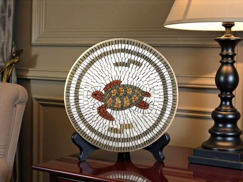 PEZZO UNICO - MOSAICO ARTISTICO IN MARMO - TARTARUGA CARETTA