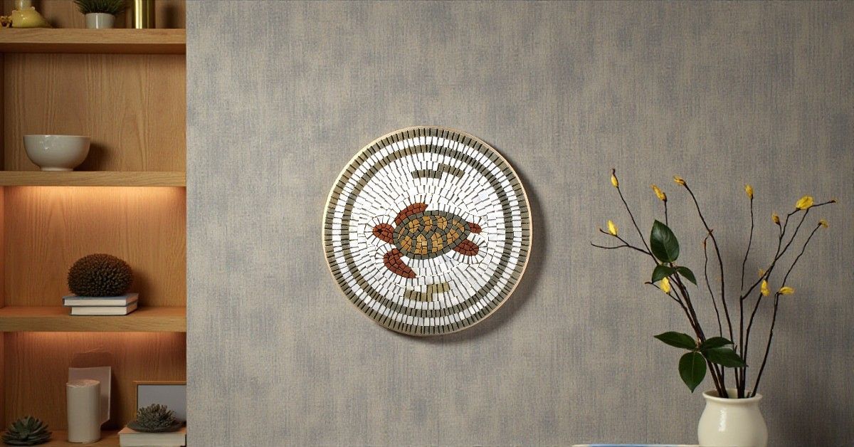 PEZZO UNICO - MOSAICO ARTISTICO IN MARMO - TARTARUGA CARETTA