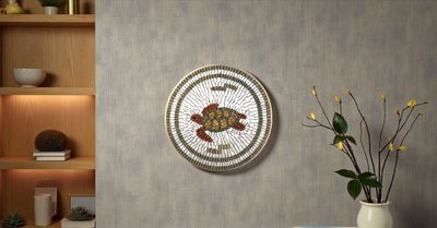 PEZZO UNICO - MOSAICO ARTISTICO IN MARMO - TARTARUGA CARETTA