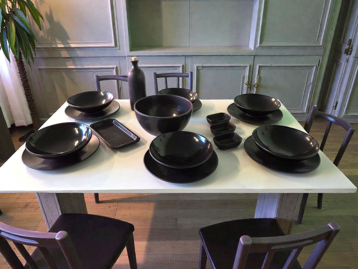 L'Ambra Nera - Set da Tavola in Ceramica Artigianale