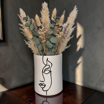 Vaso Face Art in Ceramica Artigianale, Design Moderno Minimalista, 45 cm Vaso Face Art in Ceramica Artigianale, Design Moderno Minimalista, 45 cm