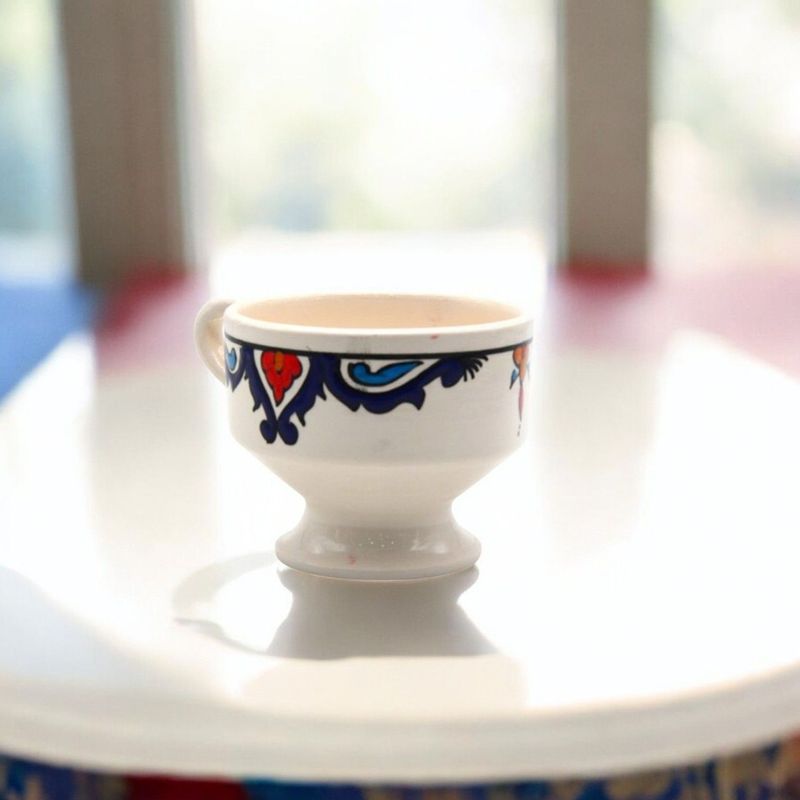 Tazza Halleb Etnica Artigianale in Ceramica "Lara" – Modello Grande (12x10 cm)