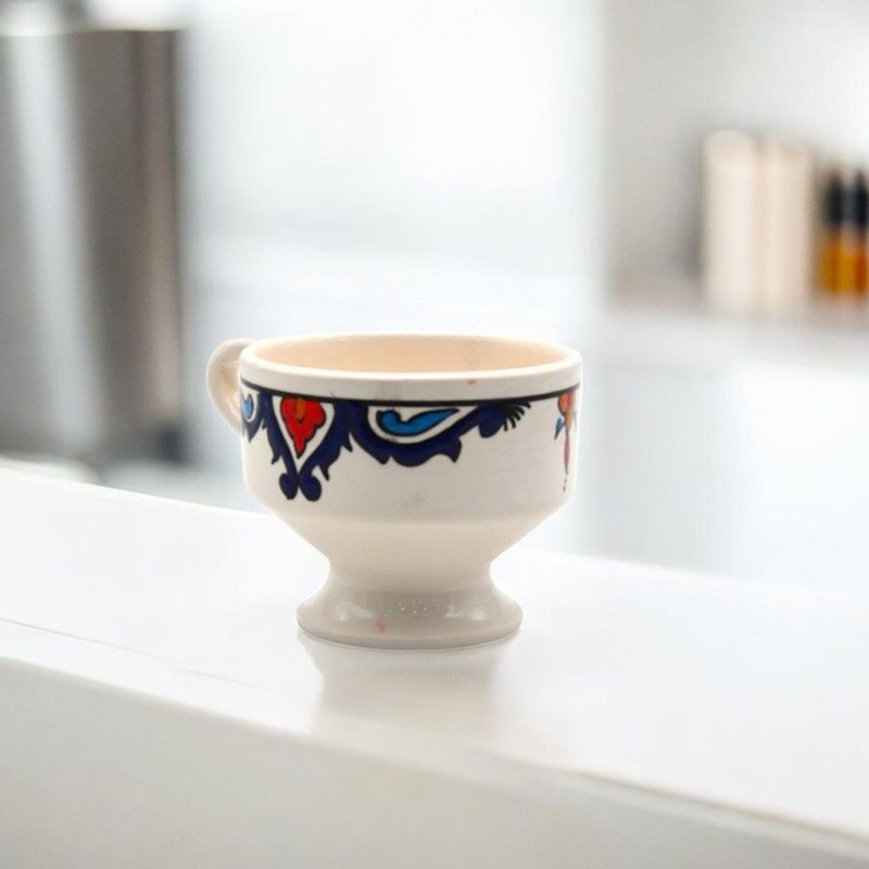 Tazza Halleb Etnica Artigianale in Ceramica "Lara" – Modello Piccolo (6x8 cm)