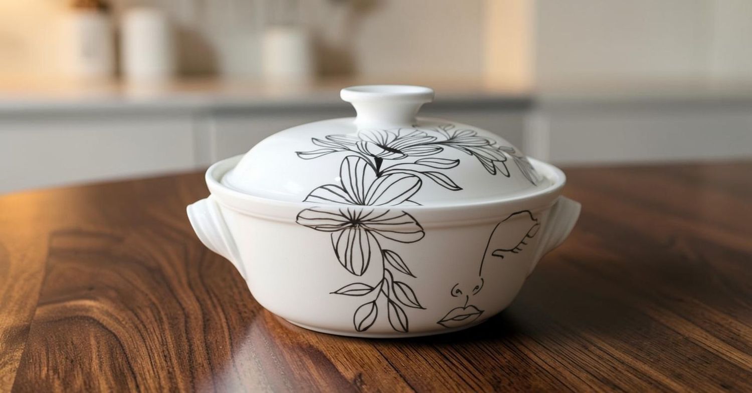 Zuppiera in Ceramica con Coperchio Ø 30 cm | Zuppiera in Ceramica con Coperchio Ø 30 cm | "Jasmine Face Art"