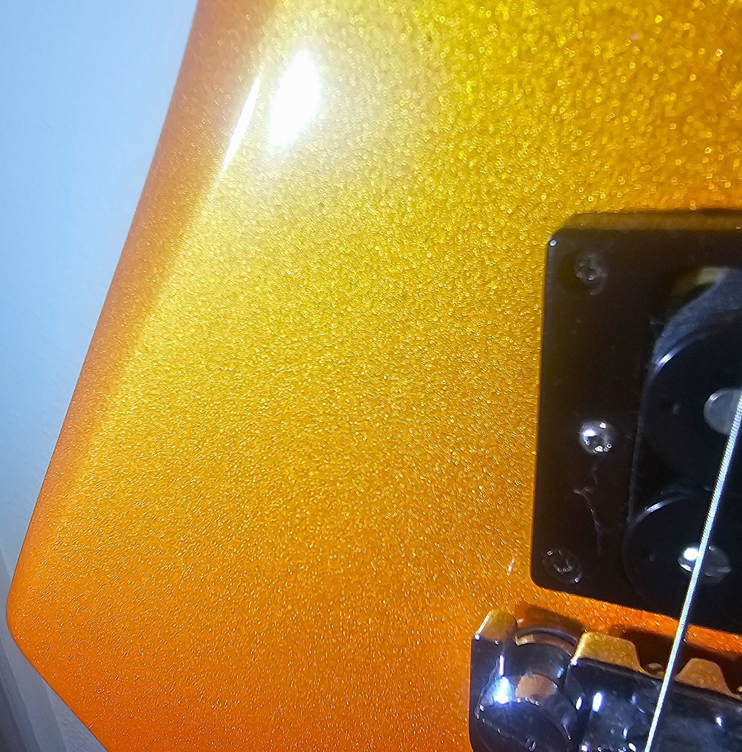 ​The B.C. Rich Warlock CUSTOM candy tangerine pearl coat paint!