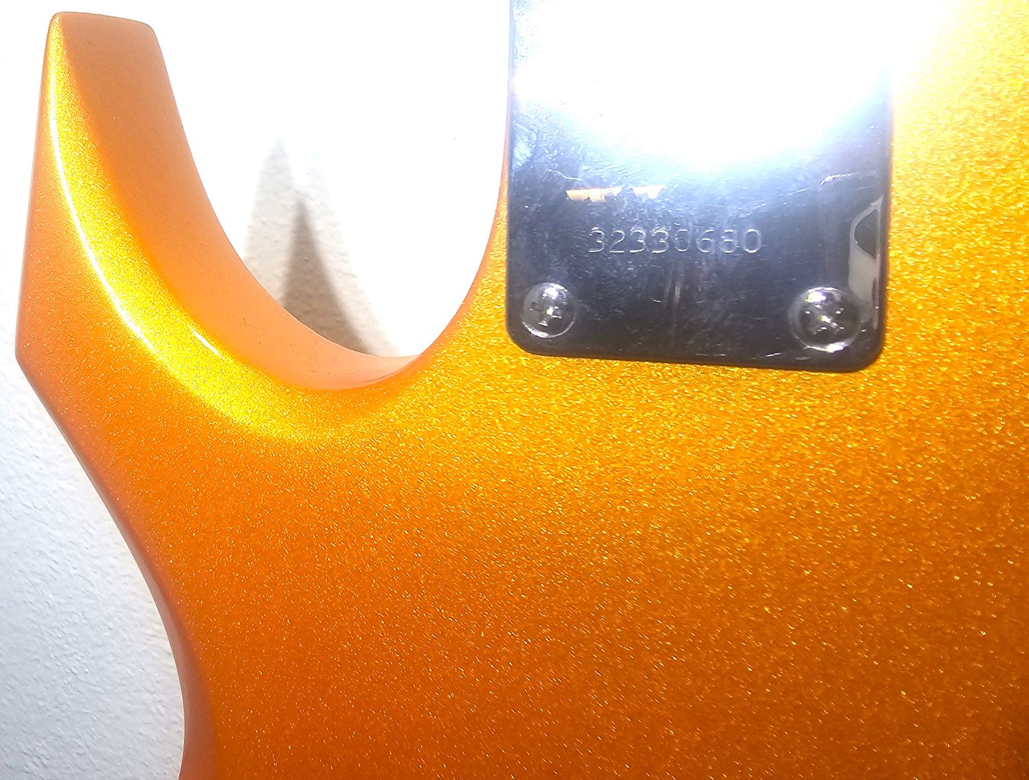 ​The B.C. Rich Warlock CUSTOM candy tangerine pearl coat paint!